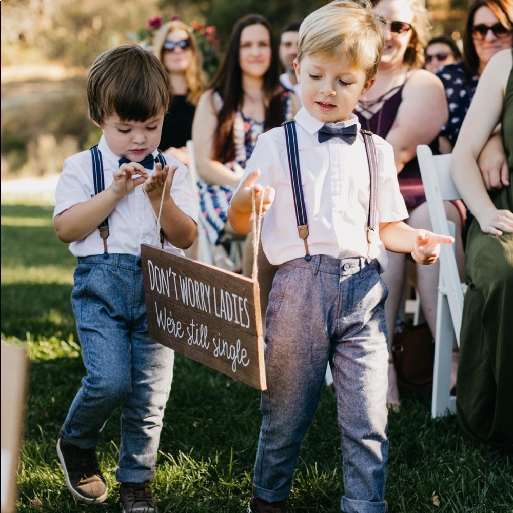 Dress pants, suspenders and shirt